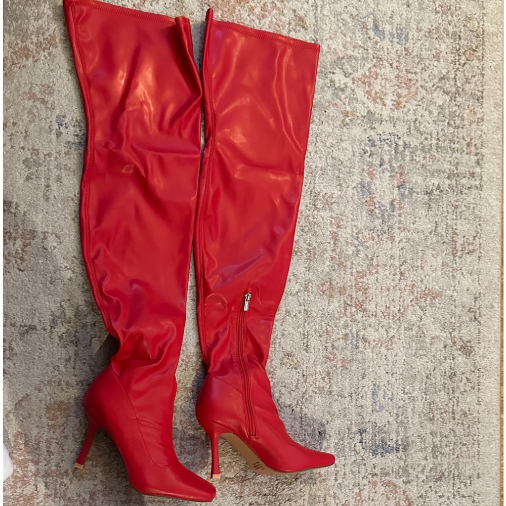 New York & Company Red Over-the-Knee Boots